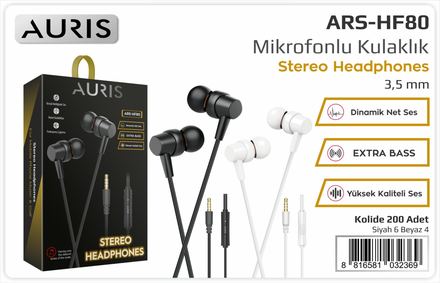 Auris HF80 Mikrofonlu Kulaklık Stereo